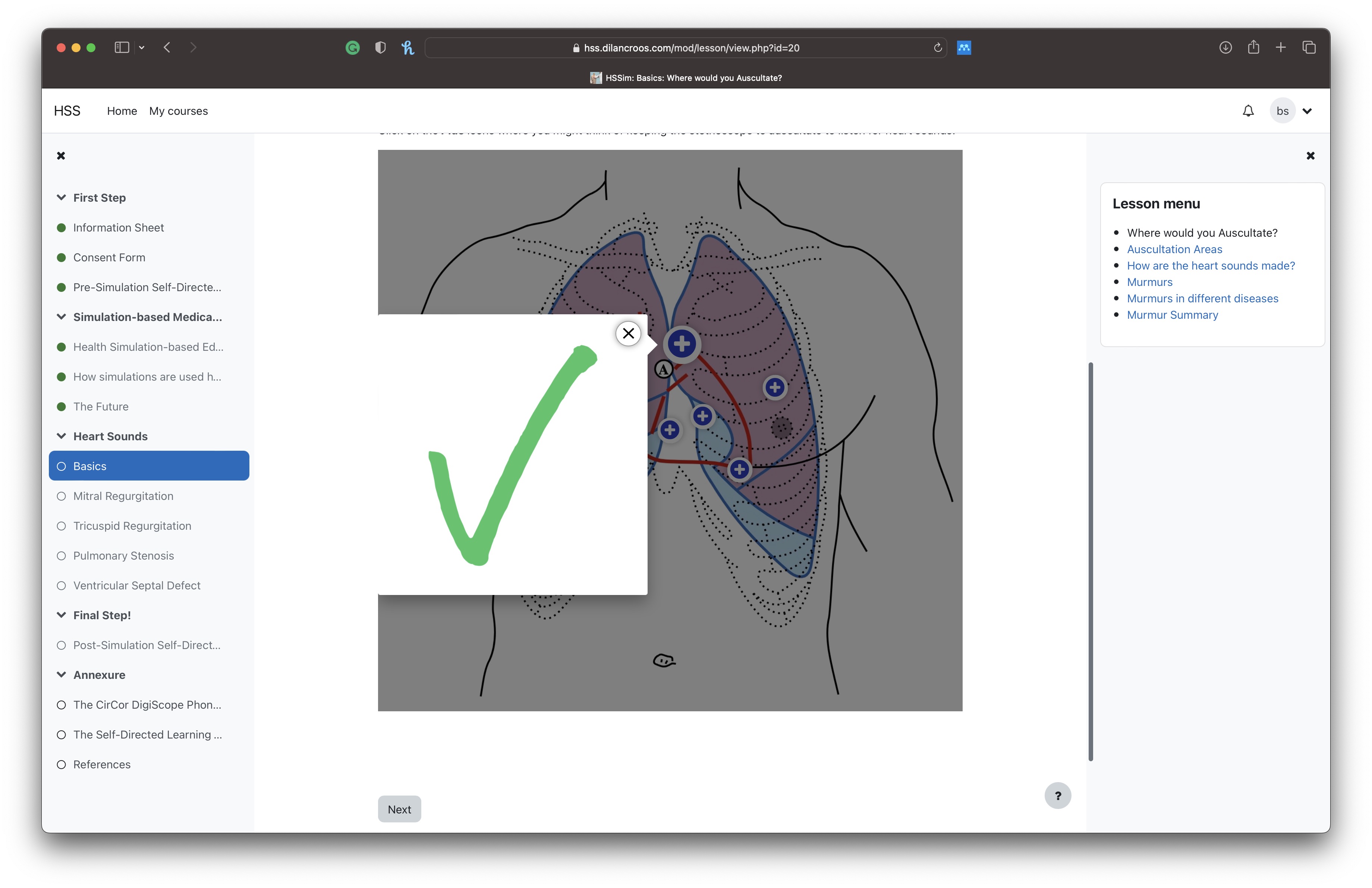 Heart Sound Simulator desktop screen three